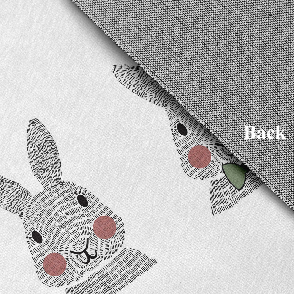 Bunny Triplets Easter Chenille Rug, Laurel Tree Green, 4'x6'