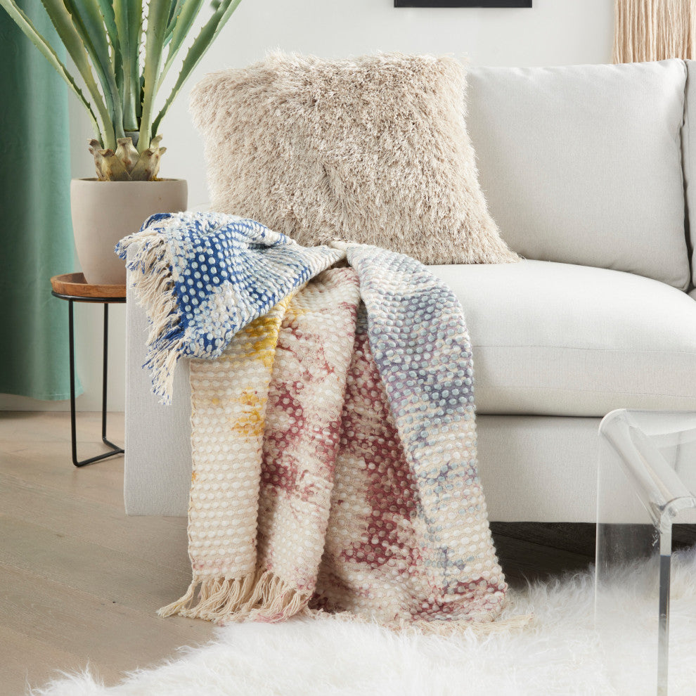Mina Victory AQ407 Throw Blanket, Multicolor, 50" X 60"