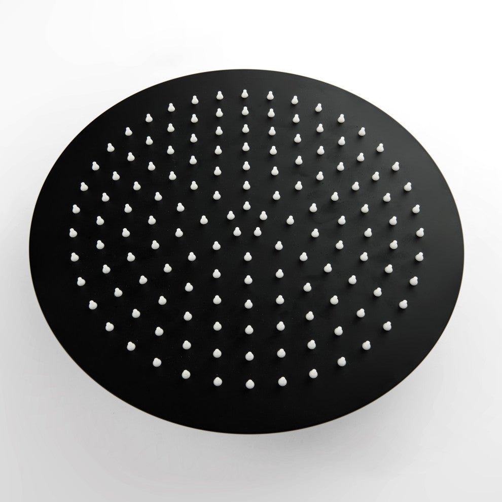 84.65" H Brass Free Standing Outdoor Shower, Matte Black