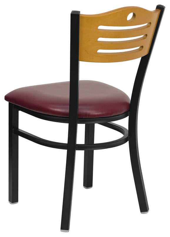 Black Restaurant Chair, Burgundy