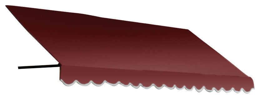 Awntech 8' Dallas Retro Acrylic Fabric Fixed Awning, Burgundy