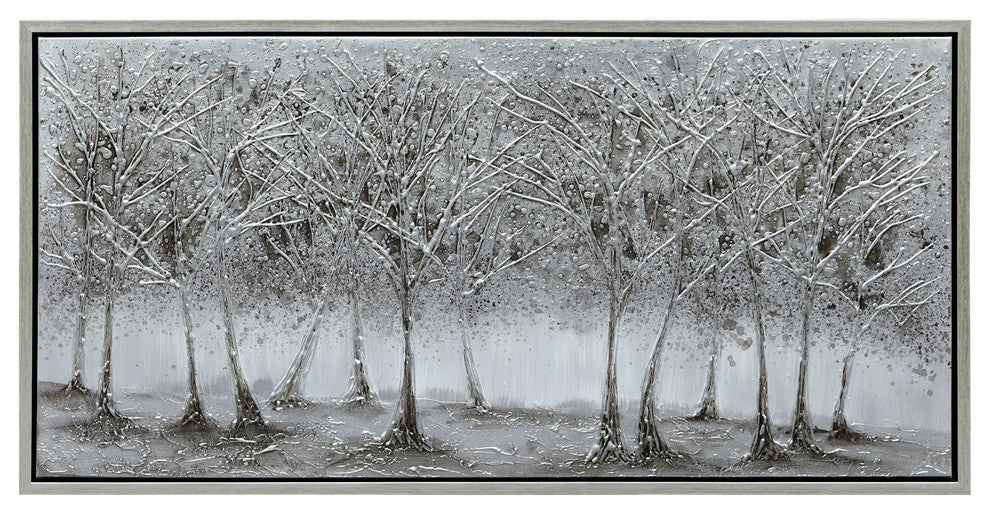 Solitary Field Tree Textured Metallic Hand Painted Wall Art by Martin Edwards