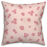 Pink Daisy Pattern 18x18 Spun Poly Pillow