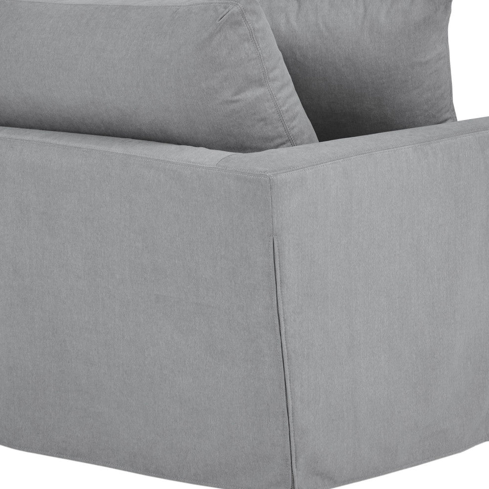 Ciara 53" Upholstered Chair and a Half in Pearl, Slate Gray