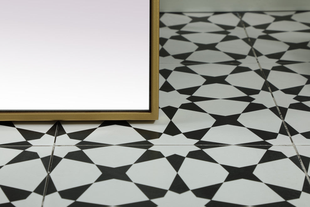 Metal Frame Arch Full Length Mirror 35X72 Inch, Brass