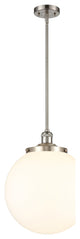 Beacon Pendant, Brushed Satin Nickel, Matte White