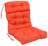 20"X42" Spun Polyester Solid Outdoor Tufted Chair Cushion, Tangerine Dream