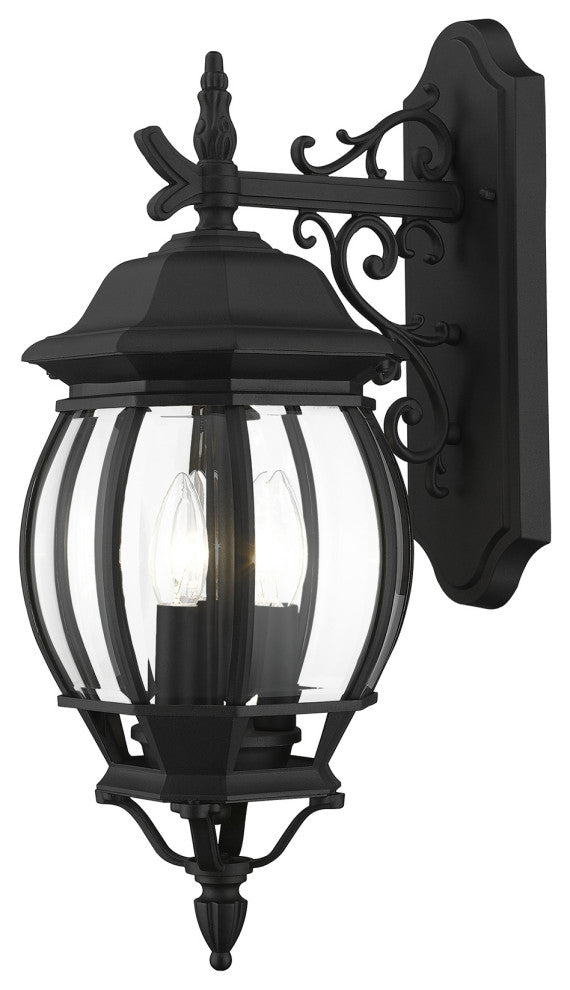 Textured Black Traditional, Colonial, French Historical, Outdoor Wall Lantern