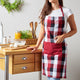 Cardinal Red Tri Color Check Chef Apron