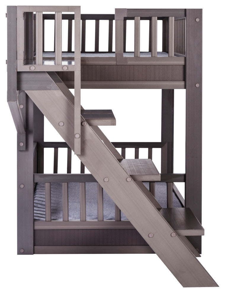 ECOFLEX Aspen Dog Bunk Bed With Removable Cushions, Gray