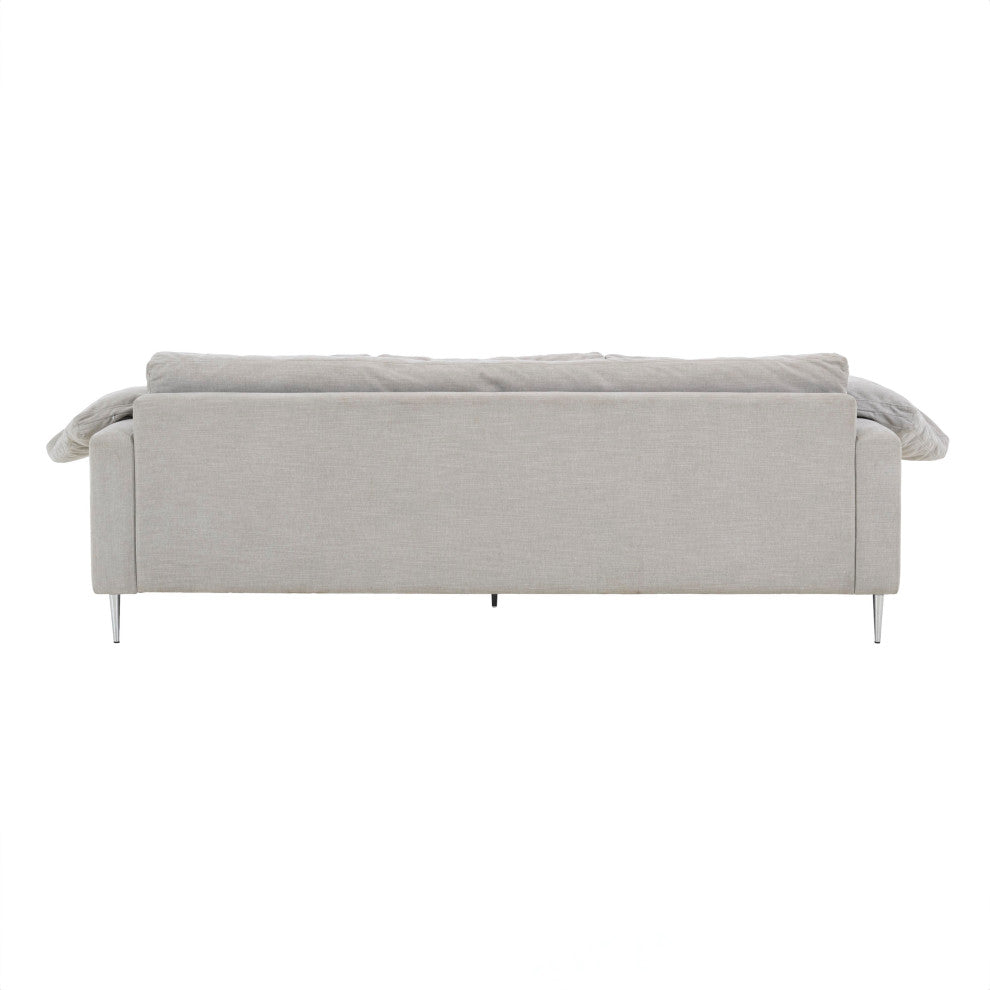 Vari Textured Velvet Lounge Sofa, Light Grey