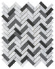 12"x12" Herringbone Imagination Mosaic, Set Of 4, Black n White