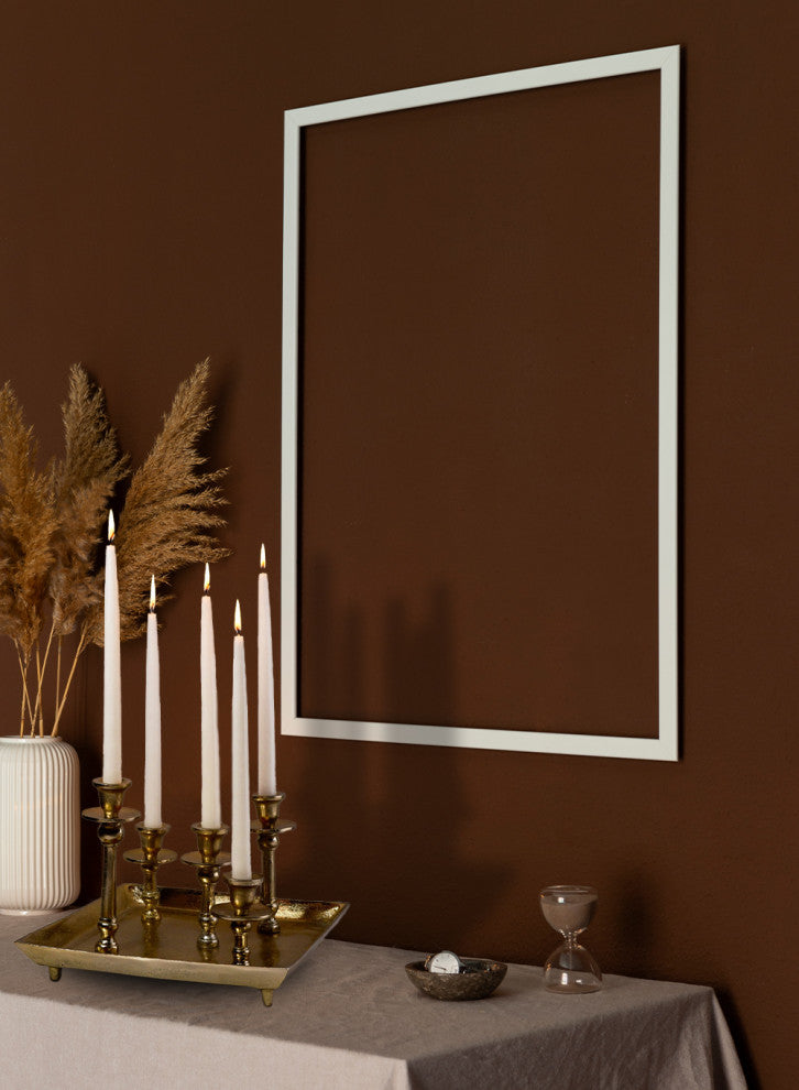 Serene Spaces Living Gold Candlesticks on Square Tray, 12.75" Square & 9" Tall