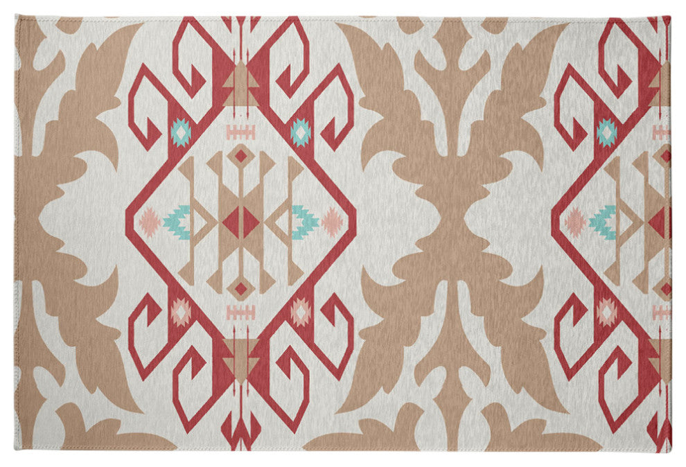 Bombay Medallion Spring Chenille Rug, Ligonberry Red, 4'x6'