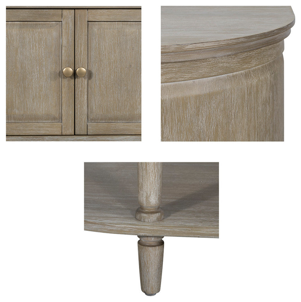 Martha Stewart Ayanna Accent Cabinet With Lower Shelf, Reclaimed Wheat