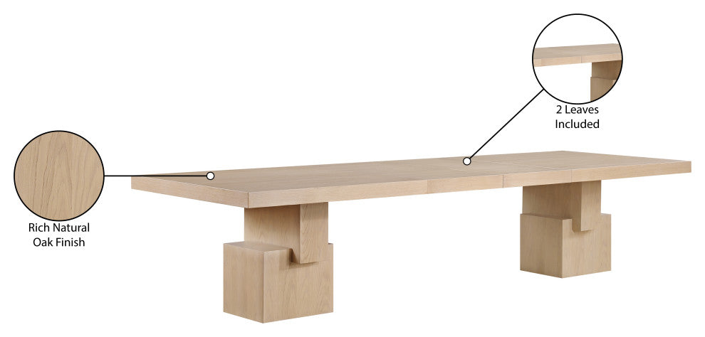 Anzio Oak Veneer Dining Table, Oak