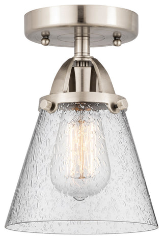 Small Cone Semi-Flush Mount, Brushed Satin Nickel, Seedy, Seedy