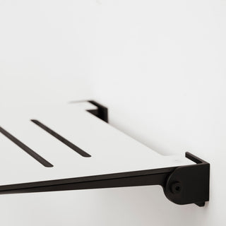 Seachrome SlimLine Folding Wall Mount Shower Seat, White With Matte Black
