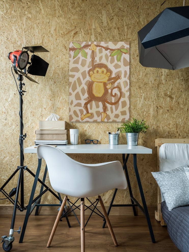 Marmont Hill, "Tan Monkey" by Reesa Qualia Painting on Wrapped Canvas, 30x39