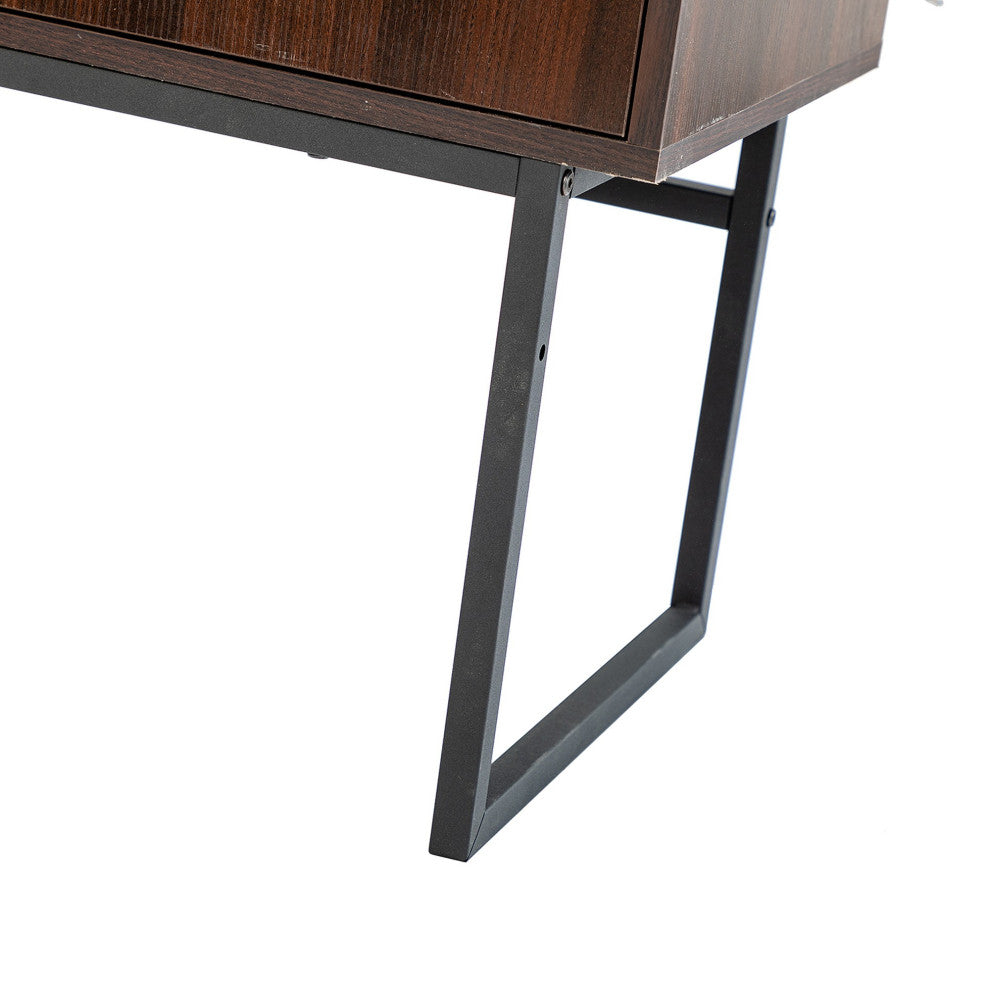 Wood Double Door Accent Cabinet with Interior Shelves , Espresso, 26'' X 15''