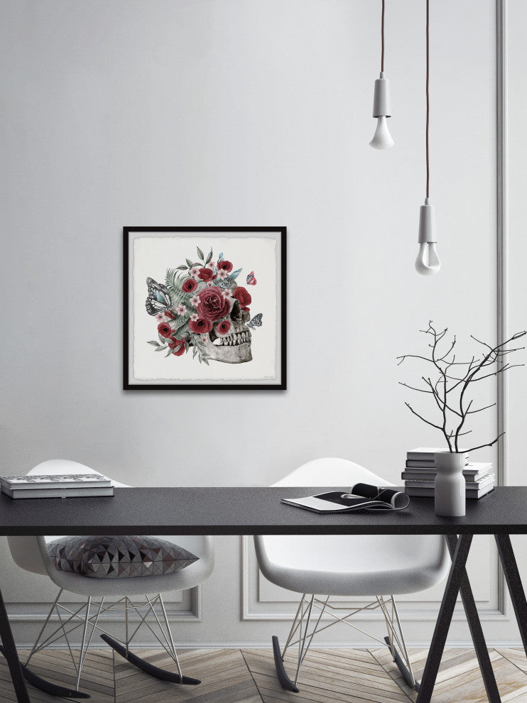 "Poppies and Peonies" Framed Painting Print, 18x18