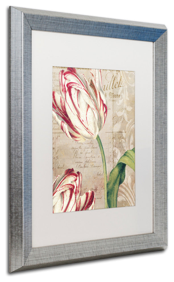 Color Bakery 'Tulips' Matted Framed Art, Silver Frame, White Mat, 16x20