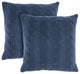 Nourison Home 18"x18" Mina Victory Cotton Knitted 2Pack Navy Throw Pillows