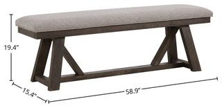 Hearst Backless Bench With Cushion Seat, Reclaimed Chevron