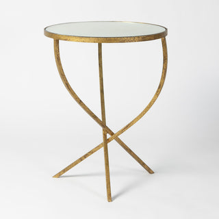 Hammered Tripod Table, Antique Gold, Large