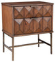 Origins by Alpine Trig Wood 2 Drawer Nightstand in Antique Brown