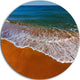 Summer Beach With White Waves, Modern Beach Round Metal Wall Art, 23"