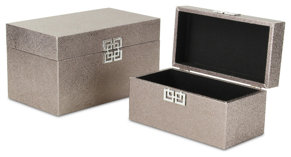 Galena "Double Happiness" Faux Shagreen Box Set, Rose Gold
