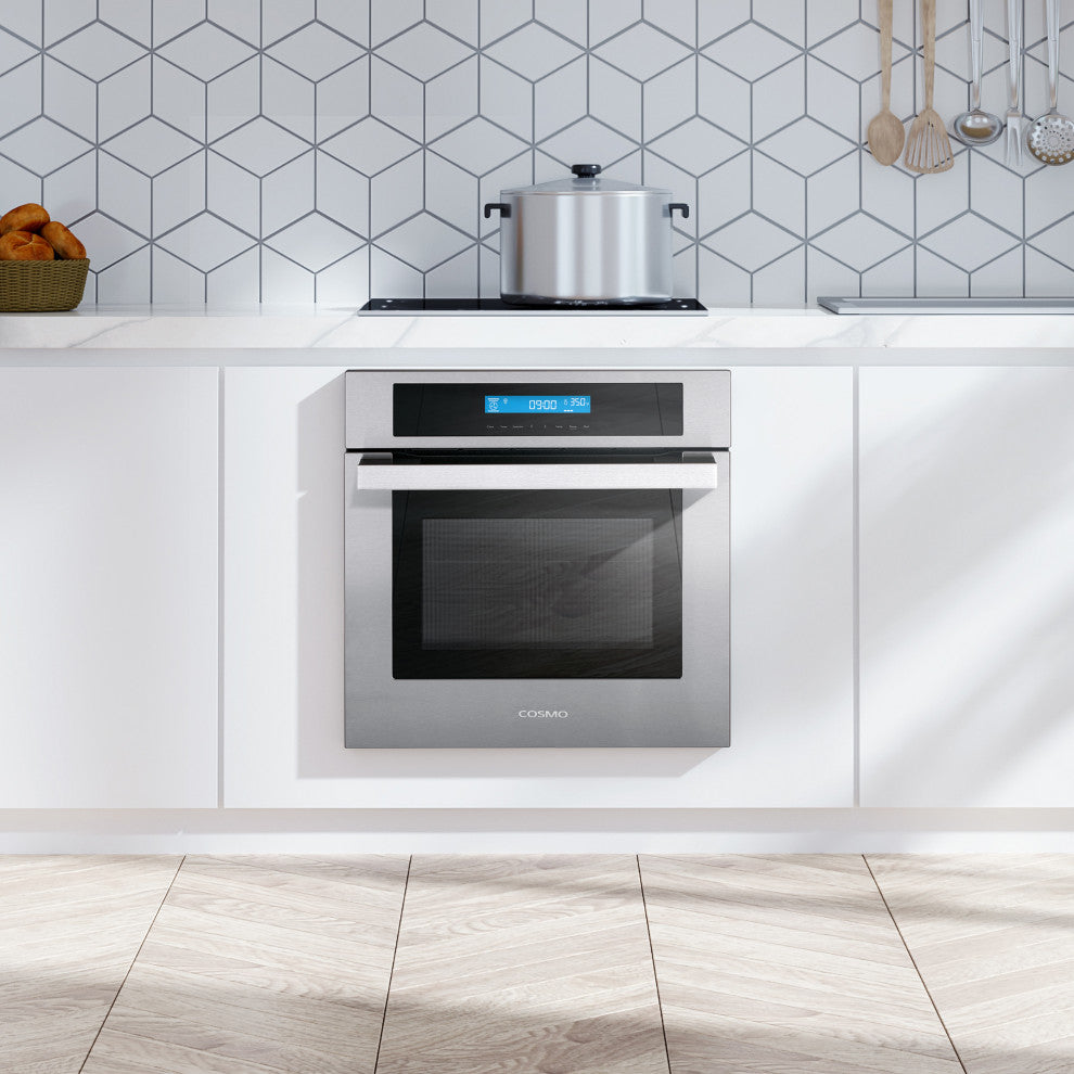 Cosmo 24 in. 2.5 cu. ft. Single Electric Wall Oven w/8 Functions, 24"