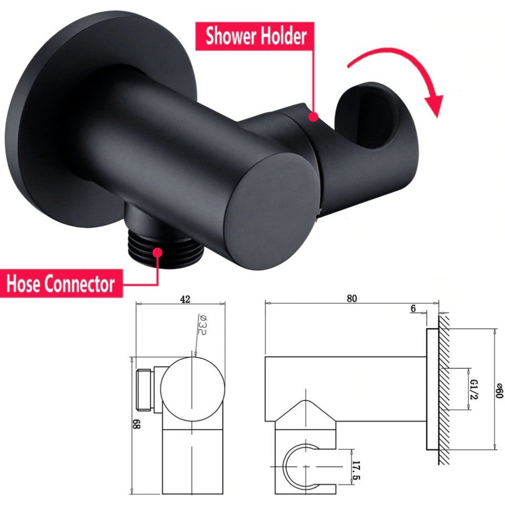 Fontana Florence Wall Mount Hot and Cold Mixer Rainfall Shower Set, 12"