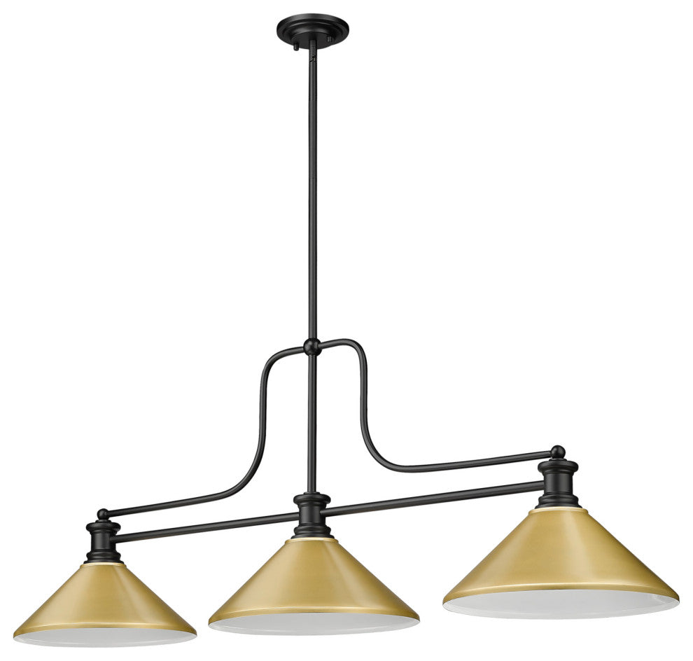 Z-Lite 725-3-MSG Melange 3 Light 52"W Linear Pendant - Matte Black
