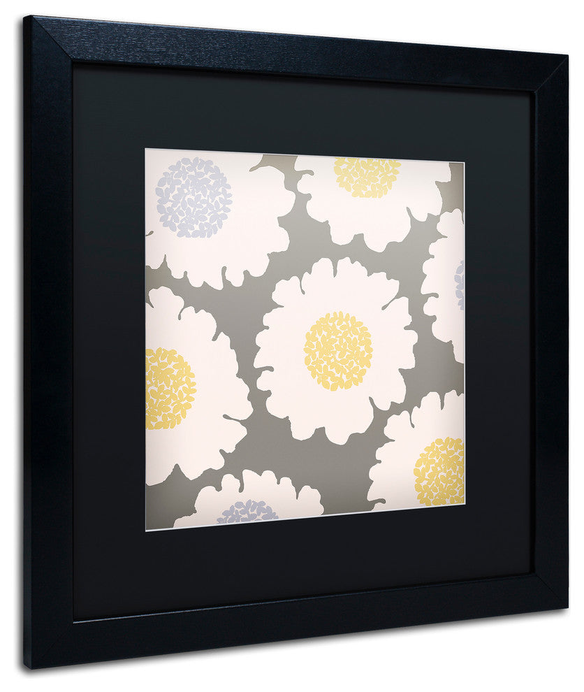 Color Bakery 'English Garden V' Matted Framed Art, Black Frame, Black Mat, 16x16