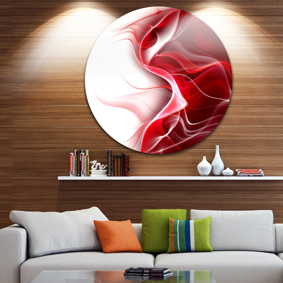 3D Fractal Abstract Design, Abstract Digital Art Disc Metal Art, 23"