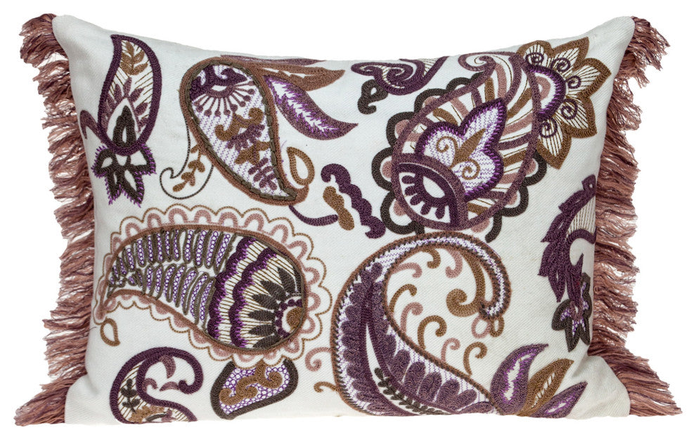 14"x20" White Cotton Throw Pillow