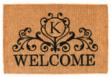 Kingston Welcome Doormat, 18"x30"x1.5", Letter K