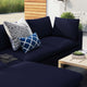 Modular Sectional Deep Sofa Chair Set, Sunbrella, Blue Navy, Outdoor Patio