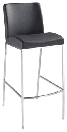 Santos Leather Barstool, Black