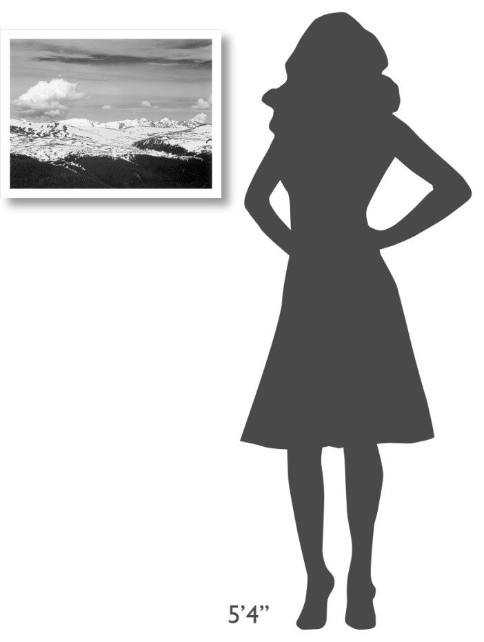 "Timberline, snow capped mountain, Rocky Mountain NP, 1941" Paper Art, 24"x18"