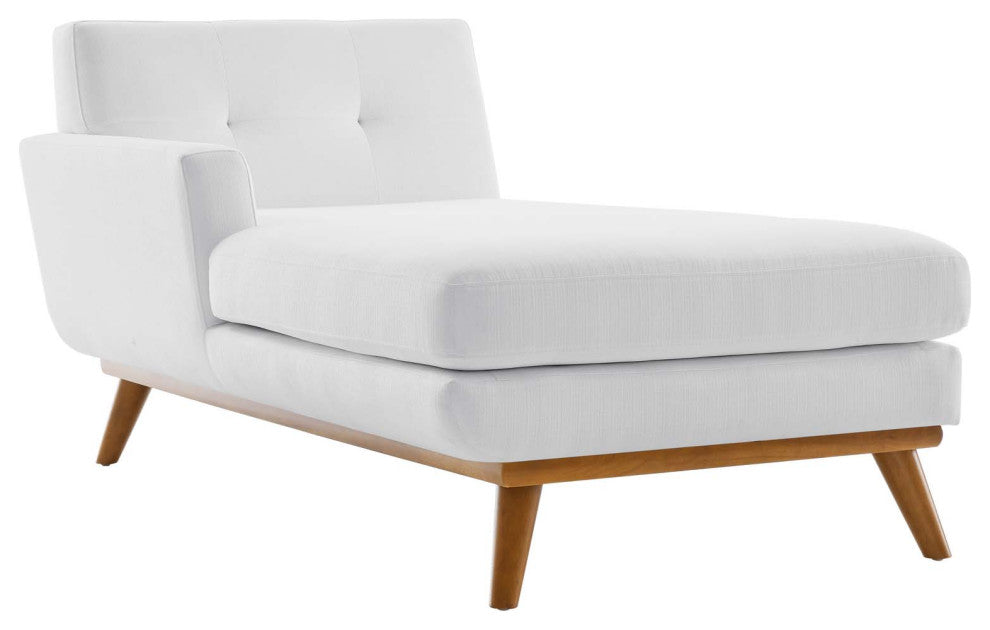 Engage Left-Facing Upholstered Fabric Sectional Sofa - White