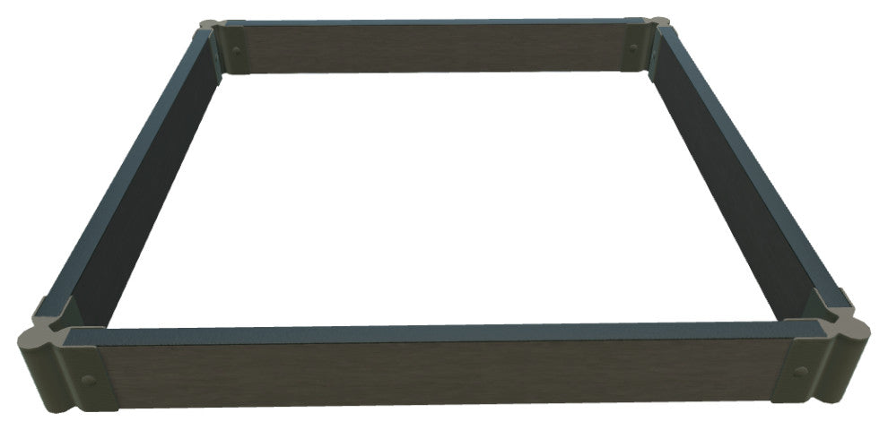 Weathered Wood Raised Garden Bed 4'x4'x5.5", 2" Profile