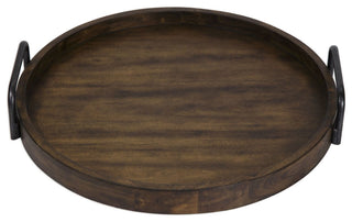 Uttermost 18749 Reine 4 Inch x 24 Inch Round Wood Decorative Tray - Acacia Wood