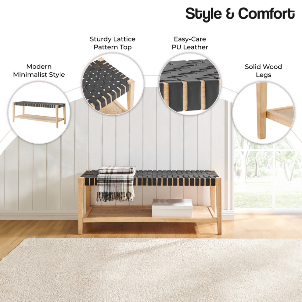 Marco PU Bench, Black