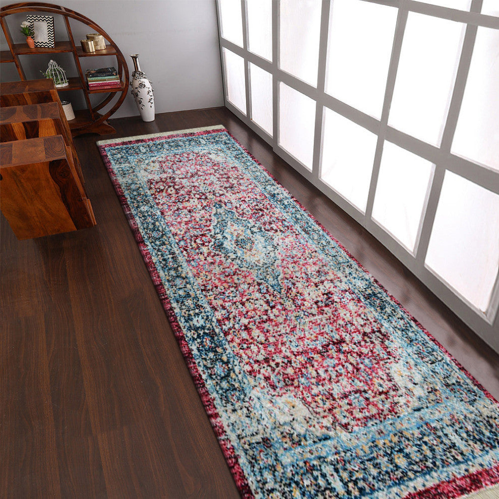 MACHINE MADE POLYESTER AREA RUGS  -Red Color, Oriental ,Rugs for Living Room