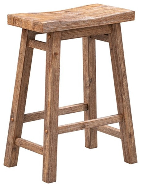 Boraam Sonoma Backless Wood Counter Stools - Set of 2 - Barnwood Wire-Brush