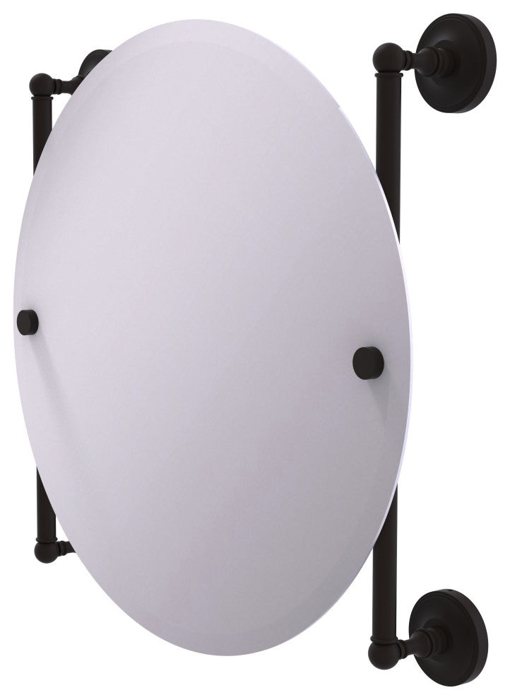 Prestige Regal Round Frameless Rail Mounted Mirror, Oil Rubbed Bronze