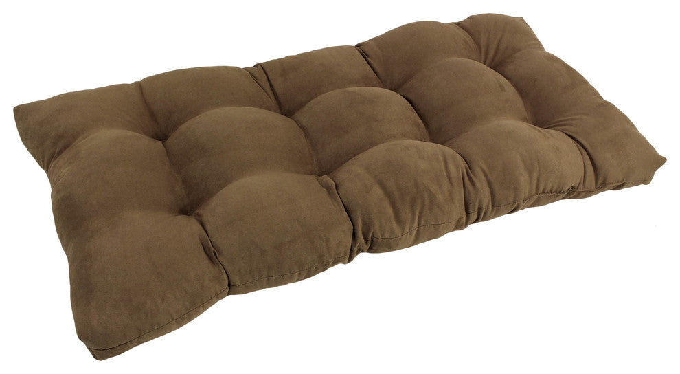 42"x19" Squared Micro Suede Tufted Loveseat Cushion, Saddle Brown